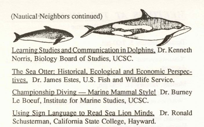 A program listing for the Nautical Neighbors series