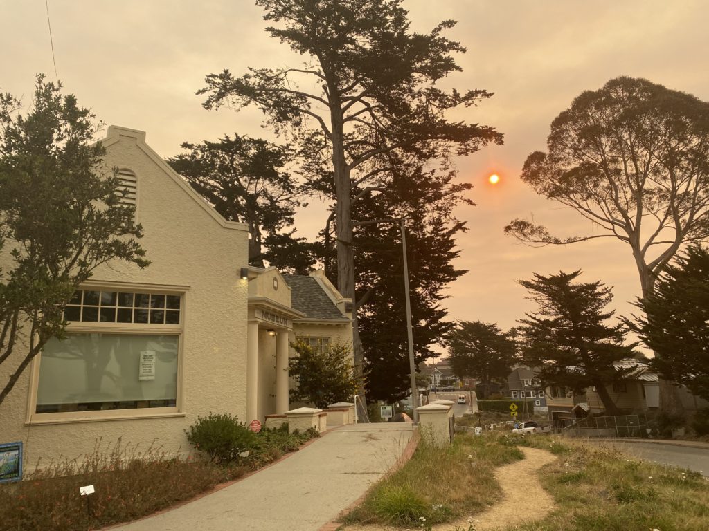 Smoky skies surround the Museum on August 19.