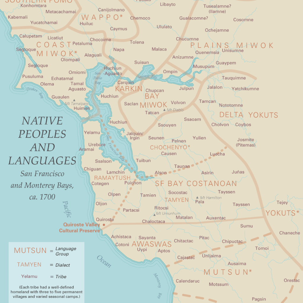 Map of Bay Area Native people and their languages